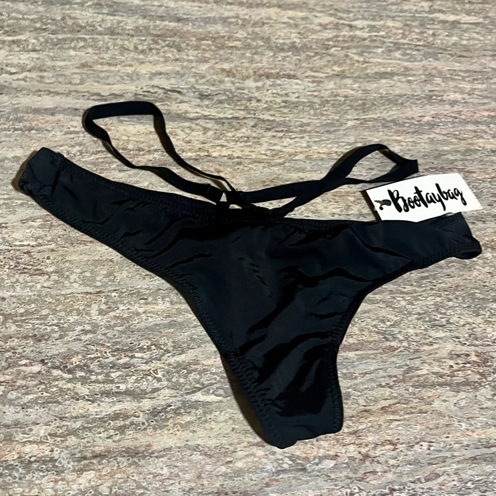 NWT Bootaybag Black Strappy Bikini Panty